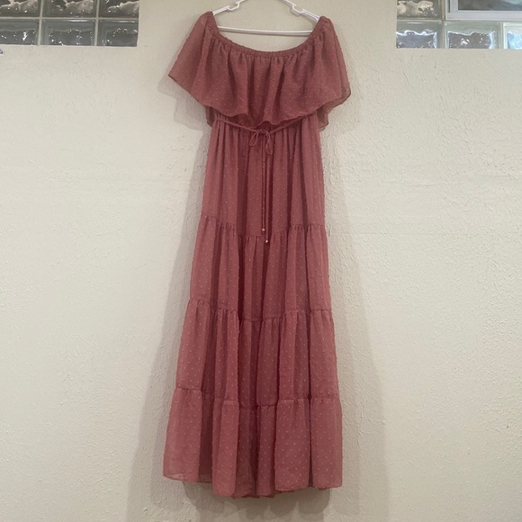 Baltic Born Mauve Swiss Dot Maternity Dress Large - Picture 3 of 12